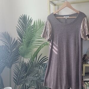 Taupe Sequin Dress - Women's Size Large